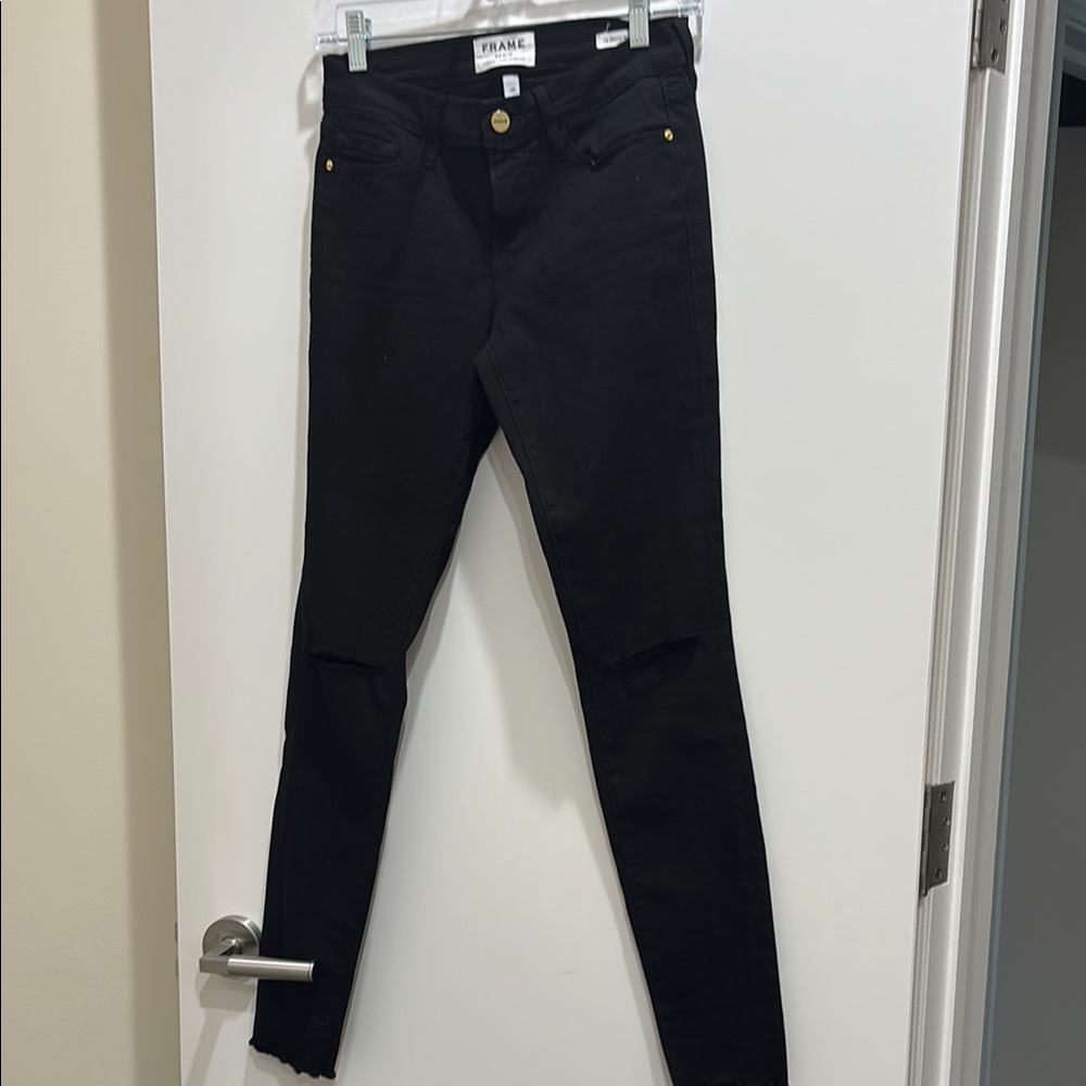 Frame Denim Women's Jet Black Skinny Jeans